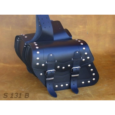 Kožené moto brašny S131 černé, 30x25x14cm