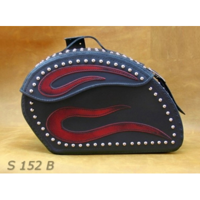 Kožené moto brašny S152 Red, černé, 46x31x18cm