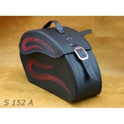 Kožené moto brašny S152 Red, černé, 46x31x18cm