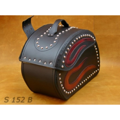 Kožené moto brašny S152 Red, černé, 46x31x18cm