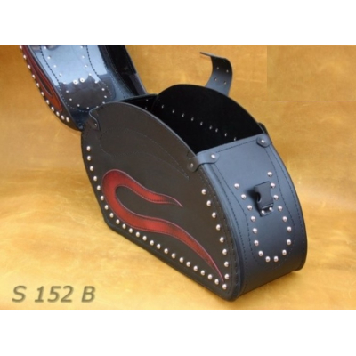 Kožené moto brašny S152 Red, černé, 46x31x18cm