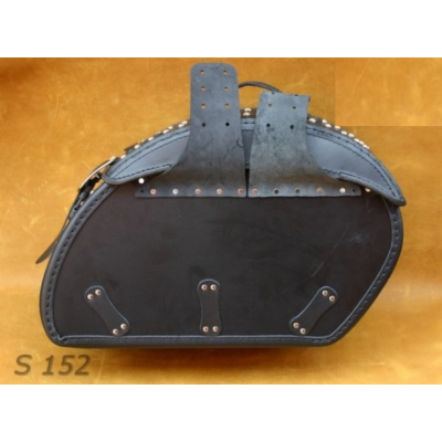 Kožené moto brašny S152 Red, černé, 46x31x18cm