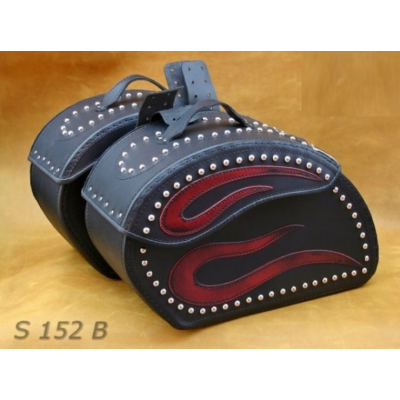 Kožené moto brašny S152 Red, černé, 46x31x18cm