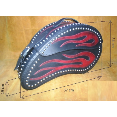 Kožené moto brašny S201 Red černé, 57x34x19cm