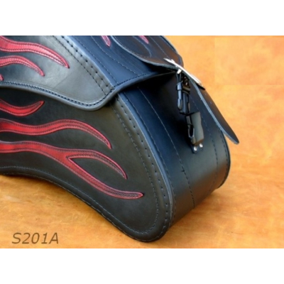 Kožené moto brašny S201 Red černé, 57x34x19cm