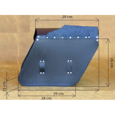 Kožené moto brašny S281 černé, 28x26x15cm