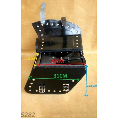 Kožené moto brašny S282 černé, 31x25x15cm