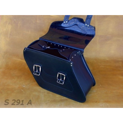 Kožené moto brašny S291 černé, 33x28x17cm