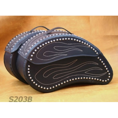 Kožené moto brašny S203 černé, 57x34x18cm