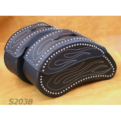 Kožené moto brašny S203 černé, 57x34x18cm