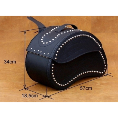 Kožené moto brašny S203 černé, 57x34x18cm