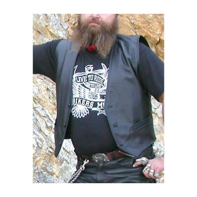 BIKERS MODE KOŽENÁ VESTA KLASIKA F - 01