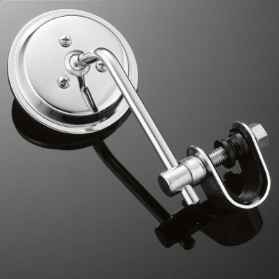 Motocyklové zrcátko Highway Hawk ADJUSTABLE ROUND 75mm, na řidítka 22/25mm, chrom (1ks)