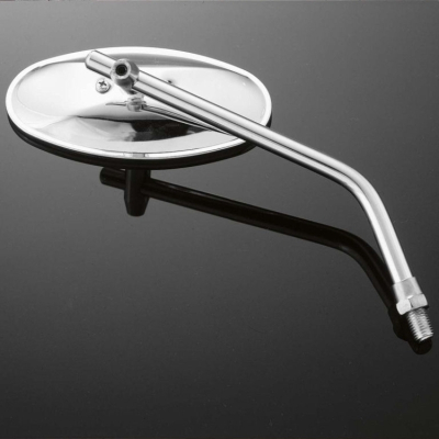 Motocyklové zrcátko Highway Hawk ADJUSTABLE OVAL, Levá i Pravá strana, nastavitelné, chrom (1ks)