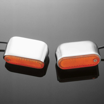 Moto blinkry Highway Hawk OVAL na řídítka 25mm, chrom (2 ks)