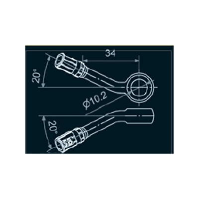 Highway Hawk Koncovka k průtokovému šroubu, úhel 20 stupňů dolů/ 20 stupňů vlevo