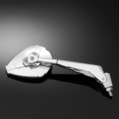 Motocyklová zrcátka Highway Hawk HYDRO, Levá i Pravá strana, chrom (2ks)