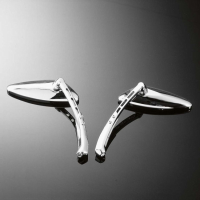 Motocyklové zrcátko Highway Hawk TECH GLIDE DE LUXE, Pravá strana, nastavitelné, chrom (1ks)