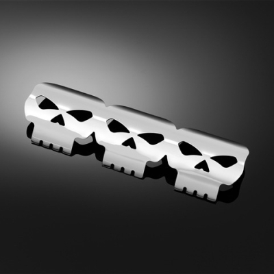 Highway Hawk Kryt výfuku SKULL pro průměr 60mm, chrom (1ks)