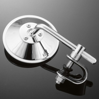 Motocyklové zrcátko Highway Hawk ADJUSTABLE ROUND 100mm, na řidítka 22/25mm, chrom (1ks)