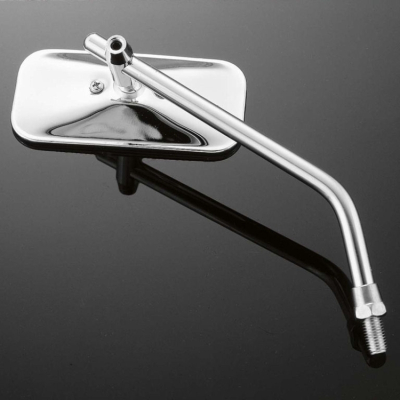 Motocyklové zrcátko Highway Hawk ADJUSTABLE ROUND SQUARE, Levá i Pravá strana, nastavitelné, chrom (1ks)
